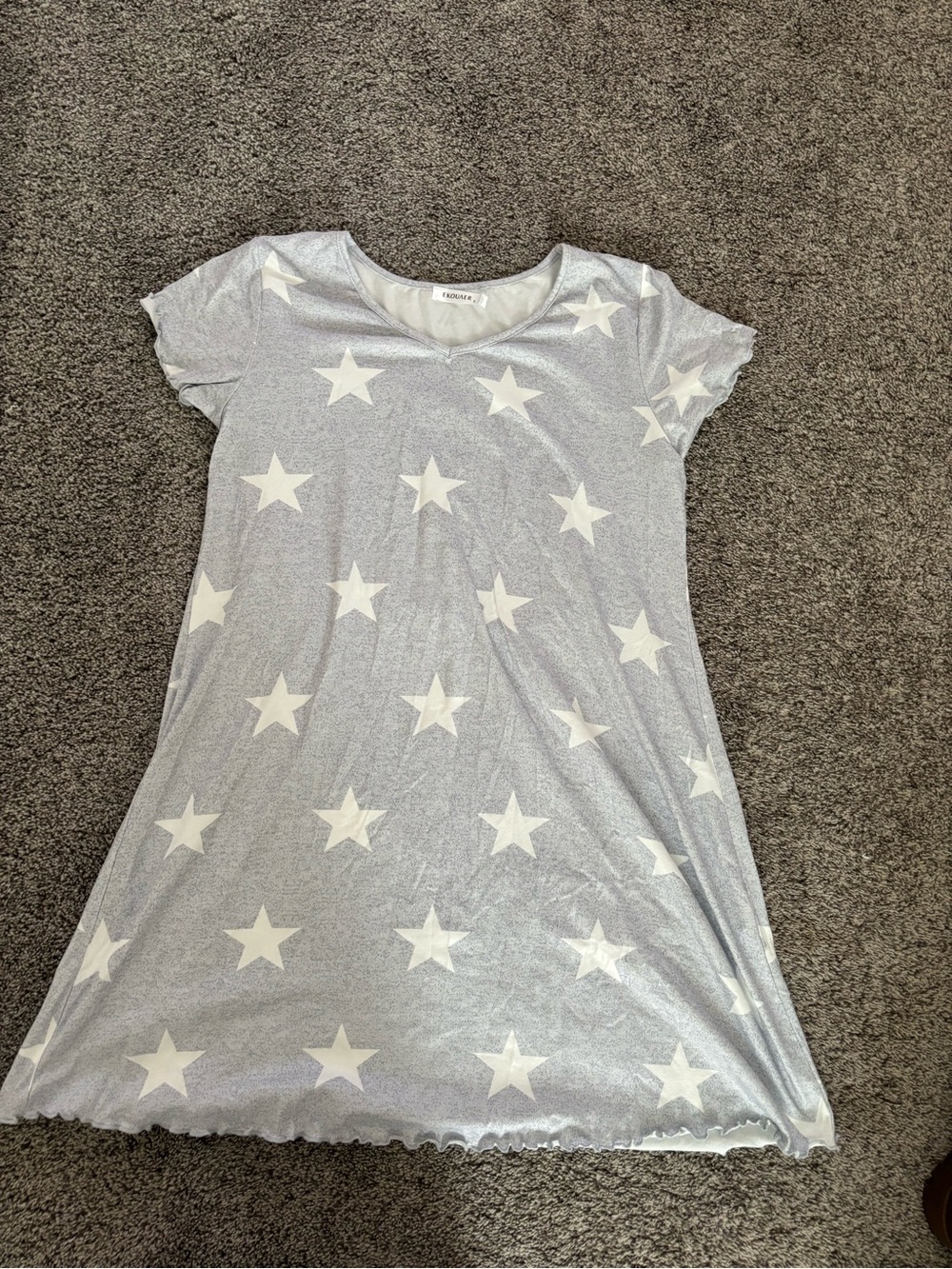 Star Print Grey Sleep Dress